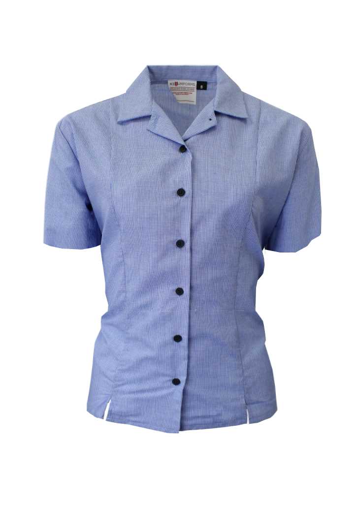 Taieri College Junior Girls Blouse S/S Blue Check