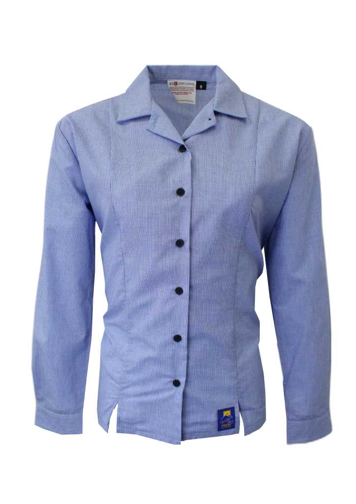 Taieri College Junior Girls Blouse L/S Blue Check