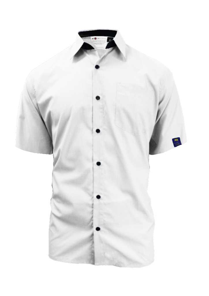 Taieri College Senior S/S White/Navy Shirt